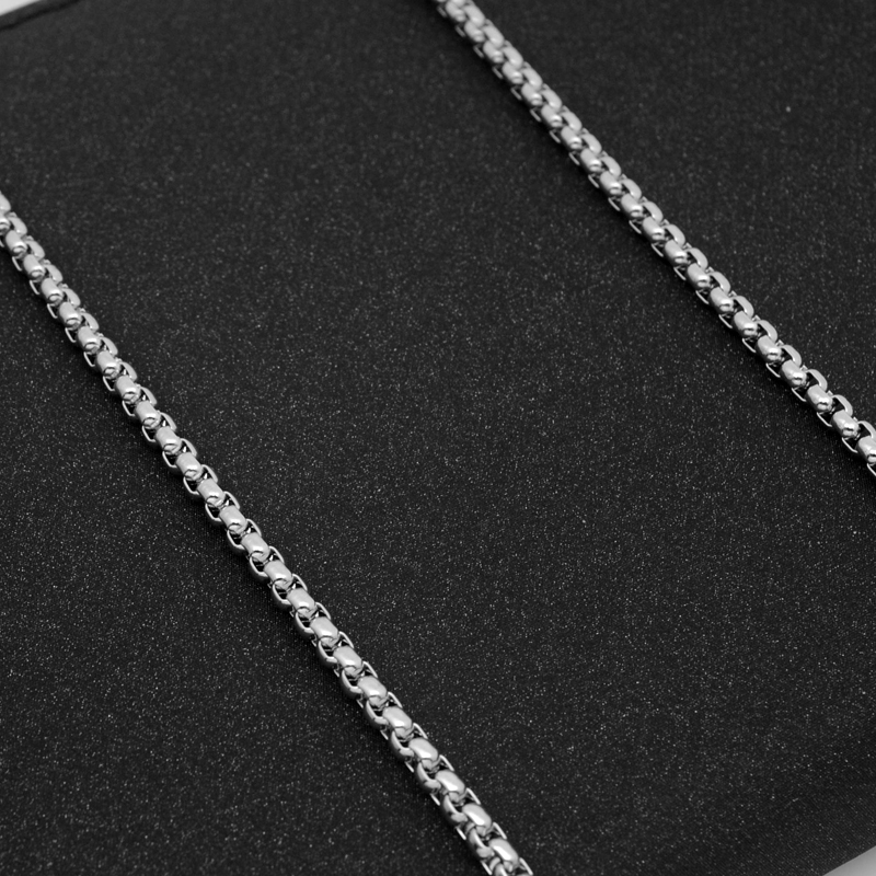 不锈钢项链钛钢男士项链配链DIY饰品配件韩版女生颈链方珍珠链 - 图1