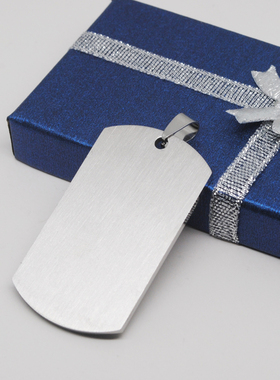 项链不锈钢刻字圆珠男女