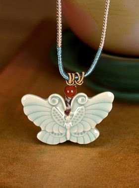 青瓷项链复古百搭手工挂饰挂件