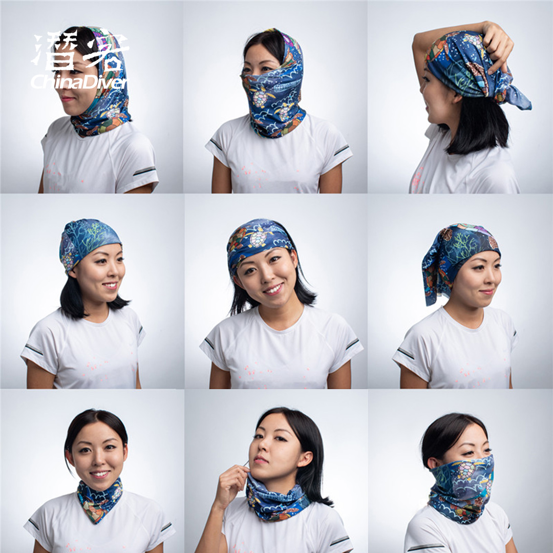Oceanarium潜水头巾海洋主题户外旅行运动防晒围脖可爱冲浪束发带 - 图0