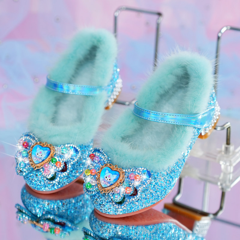 女童公主鞋秋冬季新款加绒爱莎水晶鞋舒适保暖儿童棉鞋女孩毛毛鞋,淘宝优惠券,粉丝福利购,淘宝优惠卷