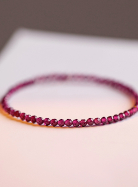 女紫牙乌石榴石纯天然手串手链