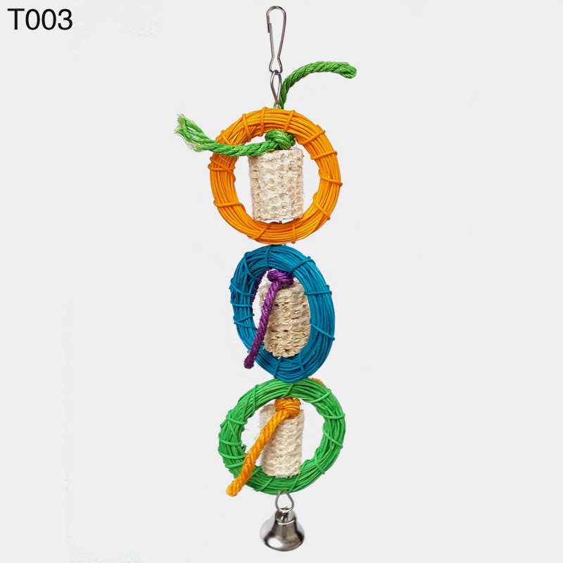 粤迪鹦鹉鸟玩具用品彩色吊串啃咬木制中型鹦鹉用品T003/T202/T207 - 图2