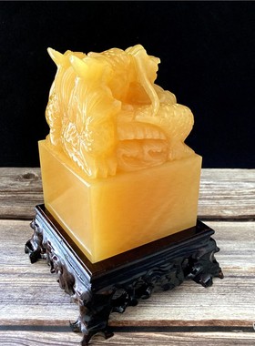 手工刻字龙头商务礼品印章摆件