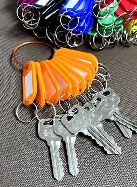 钢丝圈房东房屋钥匙扣标识牌宾馆彩色标记牌标签锁匙物业分类收纳