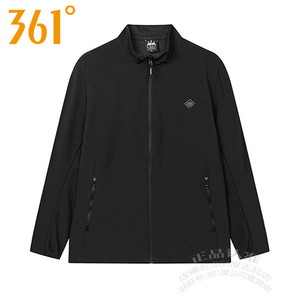 361 Men's Sports Windbreaker 2024 Autumn New Style 361 Stand Collar Jacket Quick-drying Quick-drying Breathable Training Jacket 3601