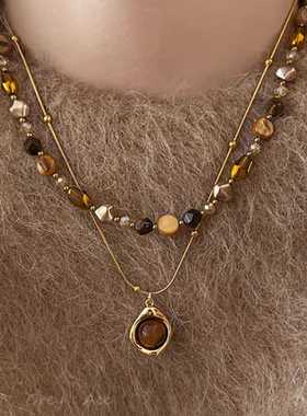 好货推荐美拉德叠戴毛衣链