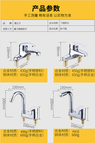 面盆三孔老式冷热洗脸池洗手冷暖卫生间水龙头双孔全铜家用台上盆 - 图2