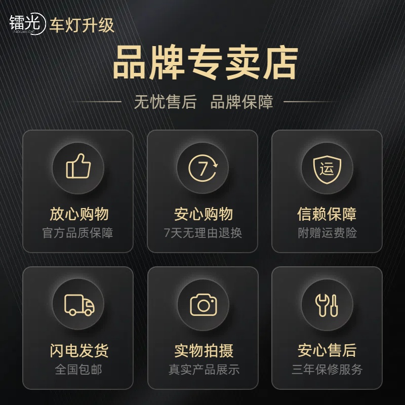 吉利星瑞汽车透镜LED激光炮大灯双直射矩阵模组远近一体升级改装 - 图3