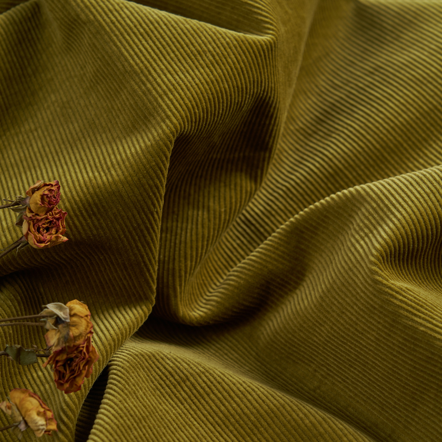 【鳄梨绿】秋冬加厚高密砂洗全棉灯芯绒衬衫裤子风衣外套服装面料 - 图0