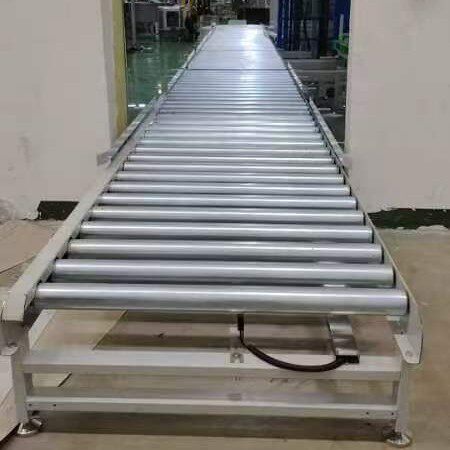 动力滚筒输送机90 180度转弯机托辊轴滚轮传送带轨道运输带送料架 - 图2