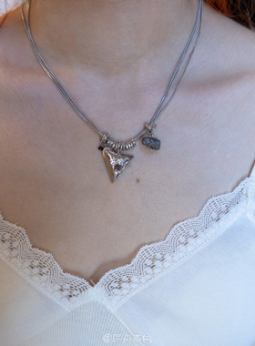 匡舟天然石金属多层项链银