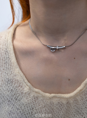 匡舟本色 韩国小众设计 复古摇滚朋克哥特 皮带扣蛇骨链 锁骨项链