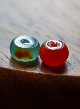 a货天然翡翠特色冰蓝洒金冰红手工diy配饰配件散珠算盘珠
