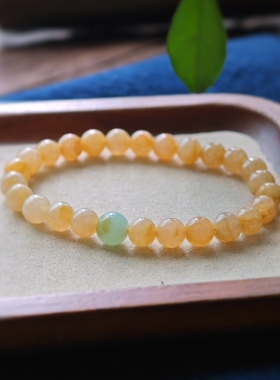 天然翡翠a货特色冰黄冰橙芬达圆珠手工配饰配件项链手链手串