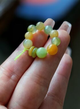 天然a货冰黄冰糖雪梨鸡蛋黄寿黄晴底洒金散珠手工diy配饰配件圆珠