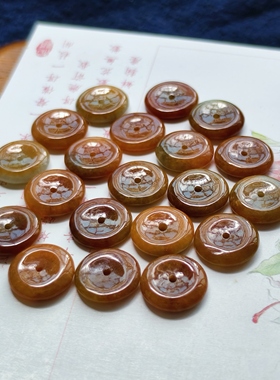 天然翡翠a货特色红翡手工配饰配件圆珠手链项链DIY散珠平安扣