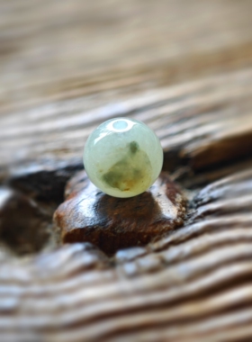 天然翡翠a货特色苔藓绿手工diy配饰配件圆珠