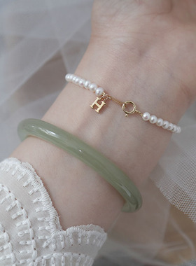 天然小珍珠定制字母极细闺蜜礼物