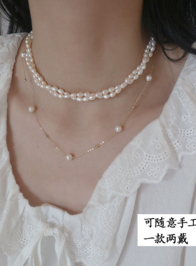 原创设计夏秋款一款两戴双层颈链