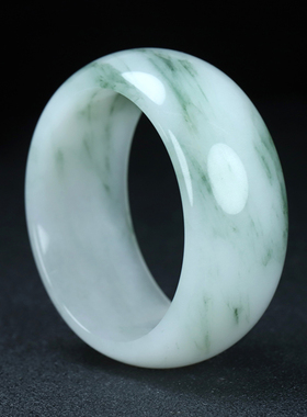 新疆玉石戈壁玉高端天山翠手镯加宽女轮胎款金丝玉镯子佘太翠手镯