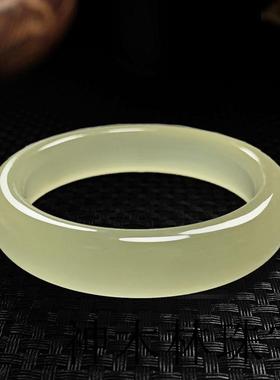 高端冰种和田玉手镯青白玉手镯女真玉满色网红缠丝玉镯子精品百搭