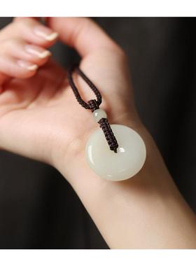 保真和田玉平安扣吊坠男女玉佩挂件天然玉石玉坠项链情侣一对挂坠