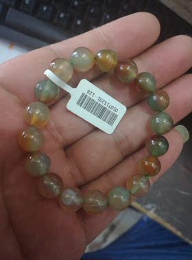 冰种宝石龙纹绿玛瑙招财转运手串