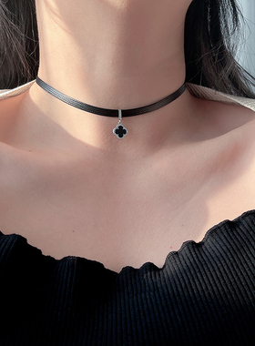 纯银多种款式黑色choker短款颈链