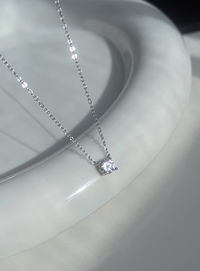 赵露思同款简约单钻鼻屎钻项链银
