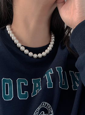 倪妮同款澳白色大珍珠项链打结