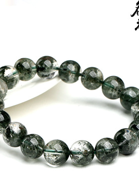 名都水晶 天然聚宝盆绿幽灵手链 满肉款绿幽灵千层纱圆珠手串批发