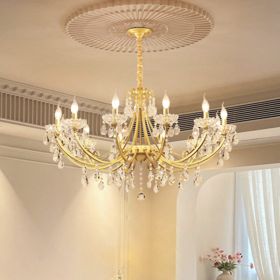 French light luxury living room bedroom dining room crystal chandelier
