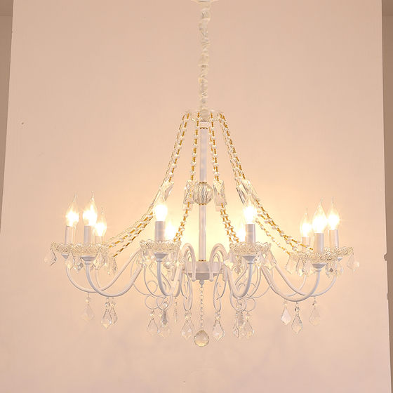 Light luxury living room French bedroom dining room crystal chandelier