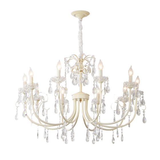 French light luxury cream crystal chandelier living room bedroom