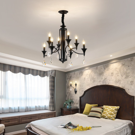 American retro living room crystal chandelier