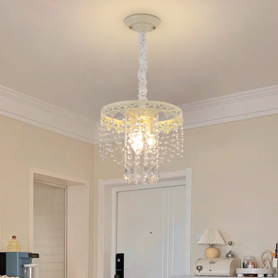 French light luxury crystal cream restaurant chandelier