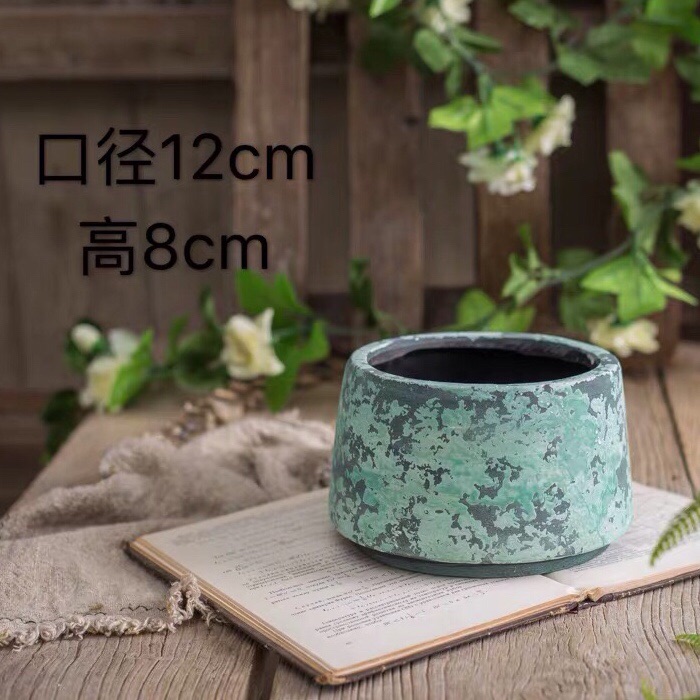 多肉红陶盆 仿古陶瓷花器 大口径粗陶盆 复古绿植盆 创意陶器陶罐 - 图3