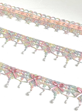 彩色蕾丝蝴蝶结choker