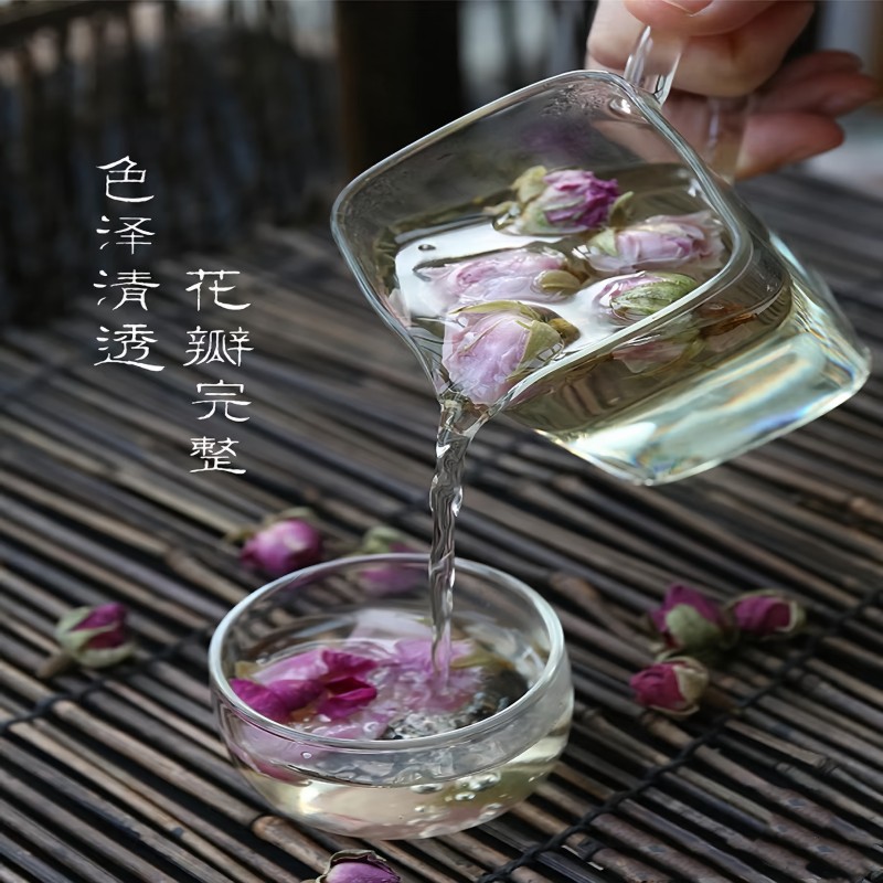 新疆和田玫瑰花茶农家新鲜花蕾沙漠重瓣玫瑰红花蕾90g花草茶自然