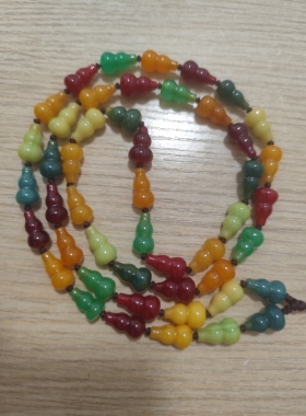 中东蜜蜡多宝葫芦长挂链项链鲜艳时尚饰品