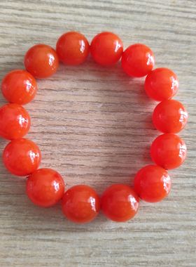 中东蜜蜡彩色蜜蜡橘红丝蜡手串时尚饰品15  16.5mm