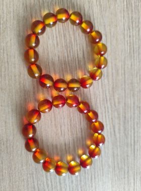 中东蜜蜡红黄双色苹果晶蜡手串特色个性饰品独家