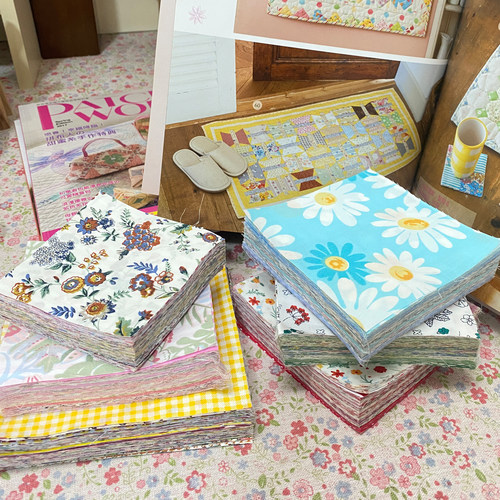 纯棉婴儿百家被布料拼布DIY手工材料套餐100种不重复包邮送视频 - 图0