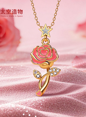 《星辰之恋》太空造物星辰玫瑰陨石项链小众设计感轻奢锁骨链送女