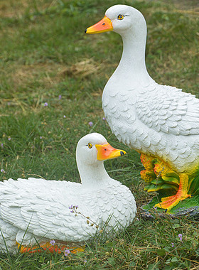 庭院造景田园风仿真大白鹅摆件