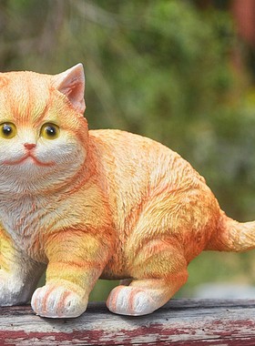 树脂材质装饰田园庭院仿真小猫