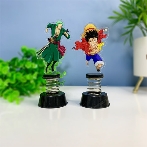 亚克力弹簧摇摇乐diy卡通动漫周边定制弹弹乐彩窗立牌摆件定做 - 图1