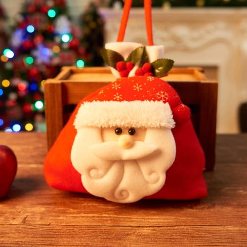 Apple, рождественский декор, ювелирное украшение, креативная льняная сумка для пожилых людей, подарок на день рождения, с медвежатами