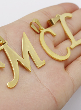 diy不锈钢大写英文30mm饰品挂件